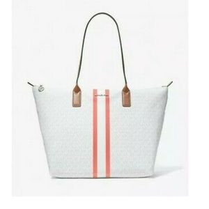 Like New, MICHAEL KORS Large Logo Stripe Tote Bag